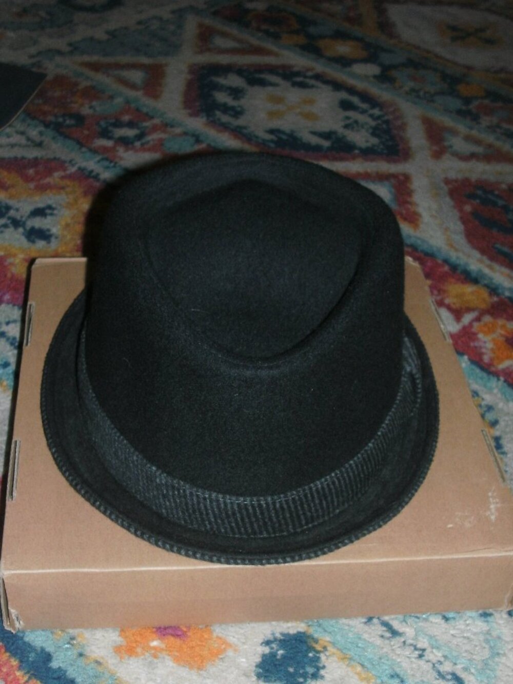 EXPRESS Pork Pie Hat Wool Blend Upturned Brim With Band mens size L/XL